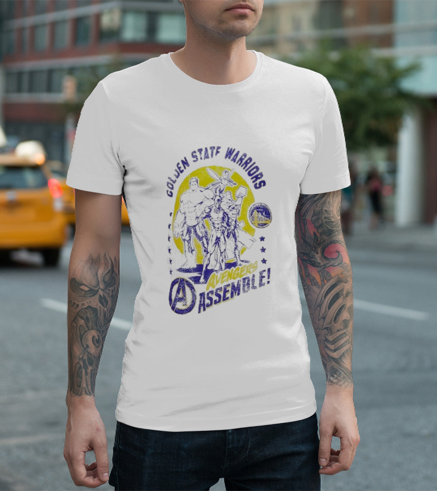 Golden State Warriors Avengers Assemble Marvel Squad T-Shirt