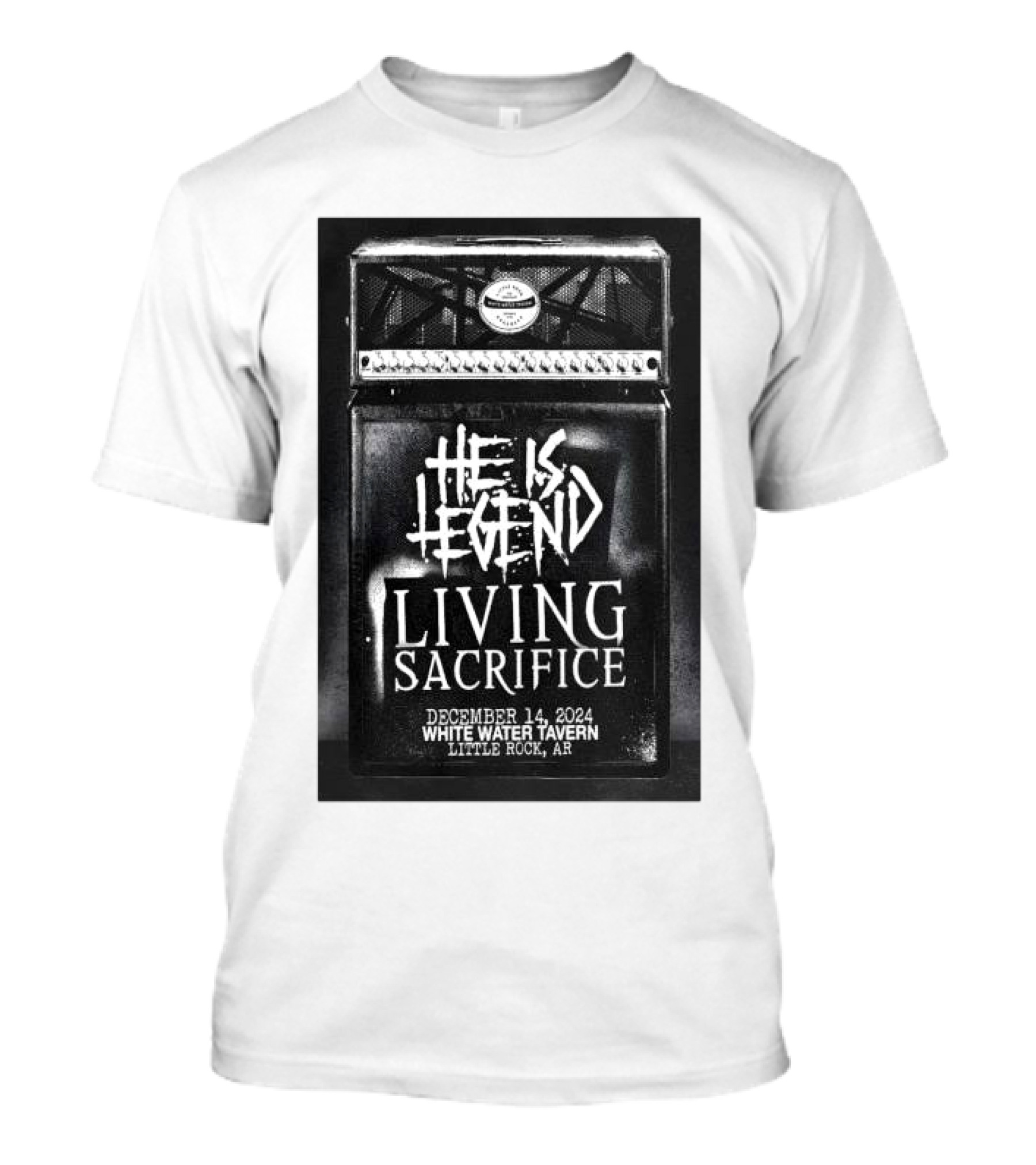 He Is Legend Living Sacrifice December 14 2024 White Water Tavern Little Rock AR Event T-Shirt
