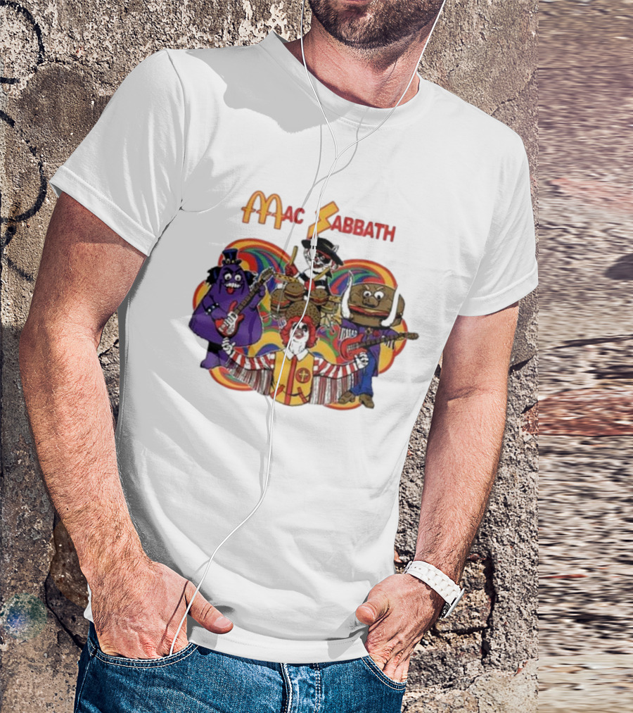 Mac Sabbath Cartoon Band Characters Playing Instruments T-Shirt