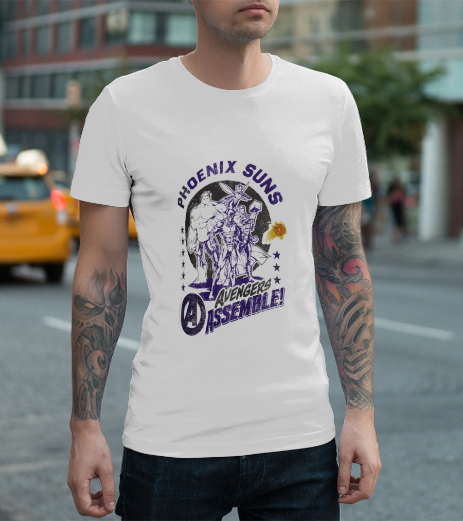 Phoenix Suns Avengers Assemble Marvel Collaboration Youth NBA T-Shirt