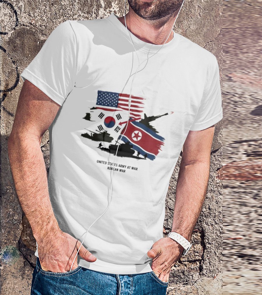 United States Army At War Korean War North Vs. South Korea T-Shirt