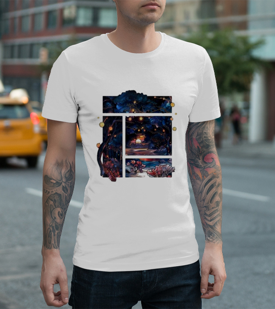 Zedd Automatic Yes Enchanted Forest Sunset Night Sky T-Shirt