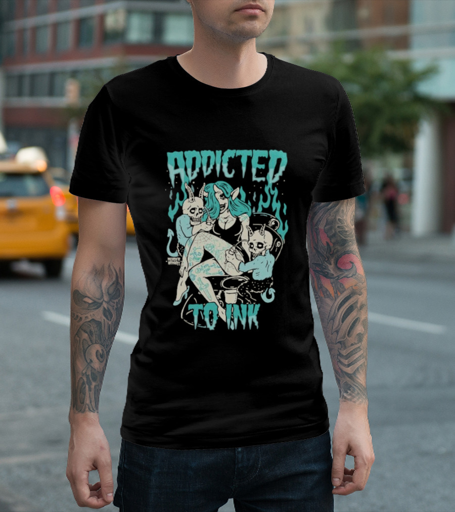 Addicted To Ink Murder Apparel Demon Tattoo Fantasy T-Shirt
