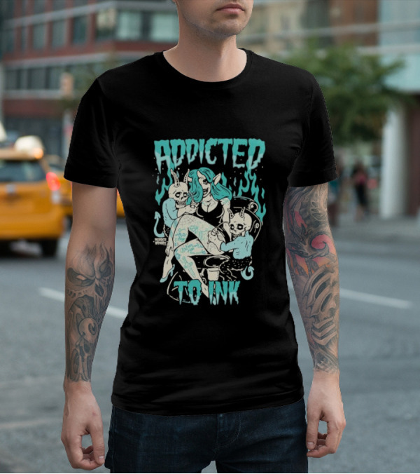 Addicted To Ink Murder Apparel Demon Tattoo Fantasy T-Shirt