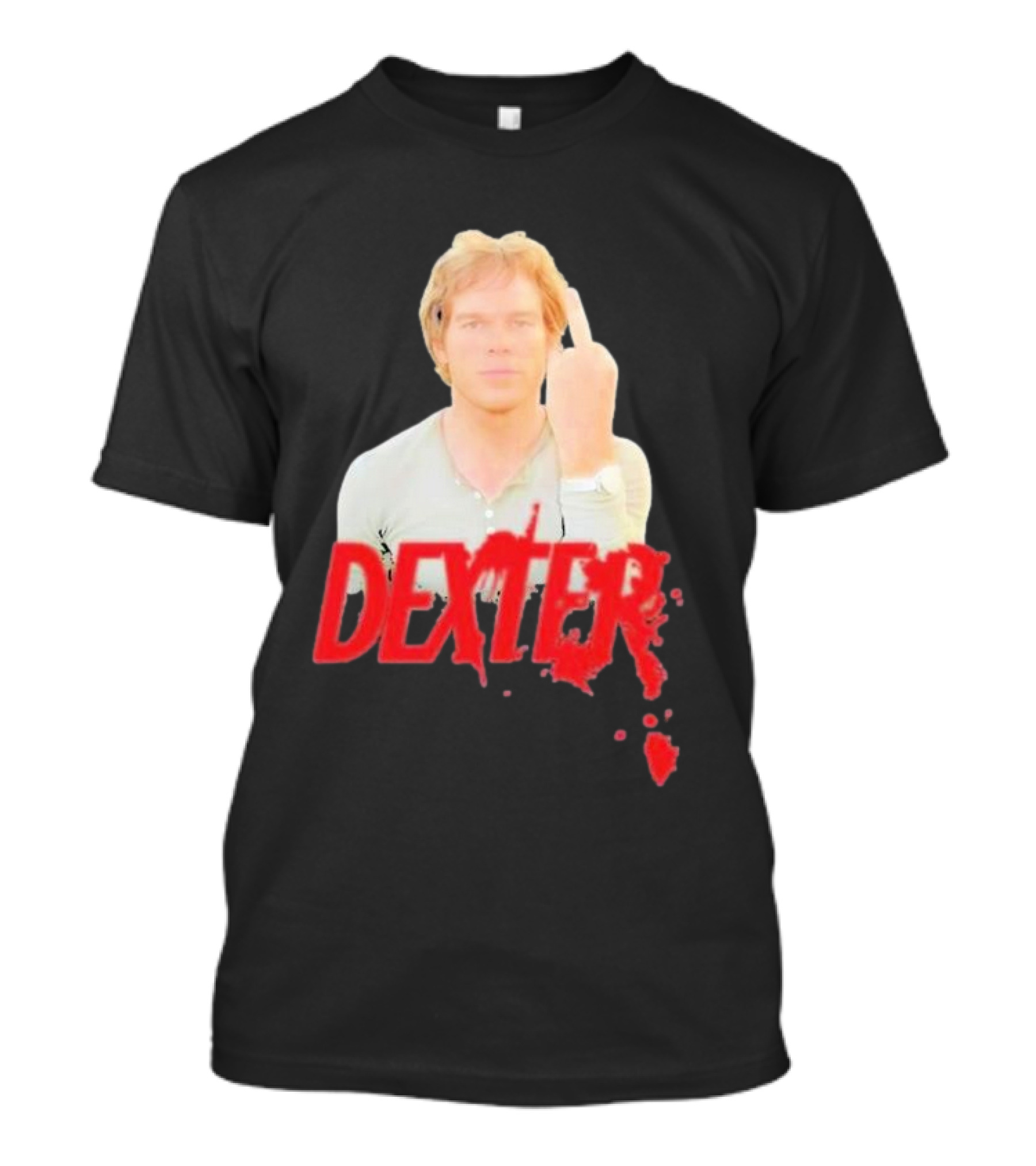 Dexter Bloody Logo Middle Finger Image T-Shirt