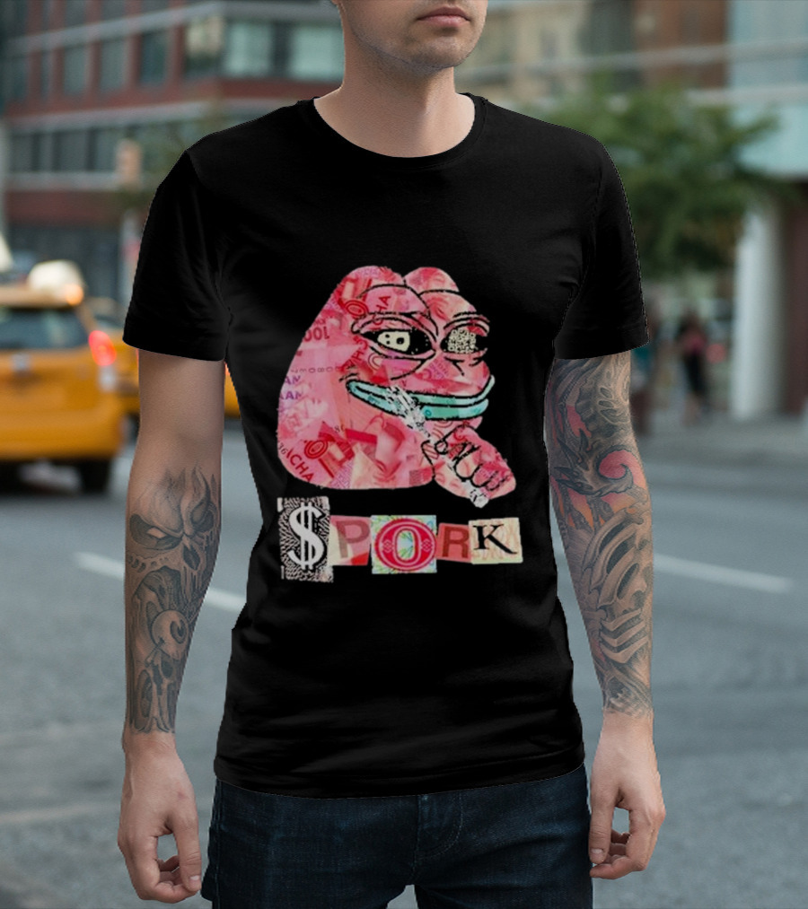 Frog Joseph David Colombo $pork Money Collage T-Shirt