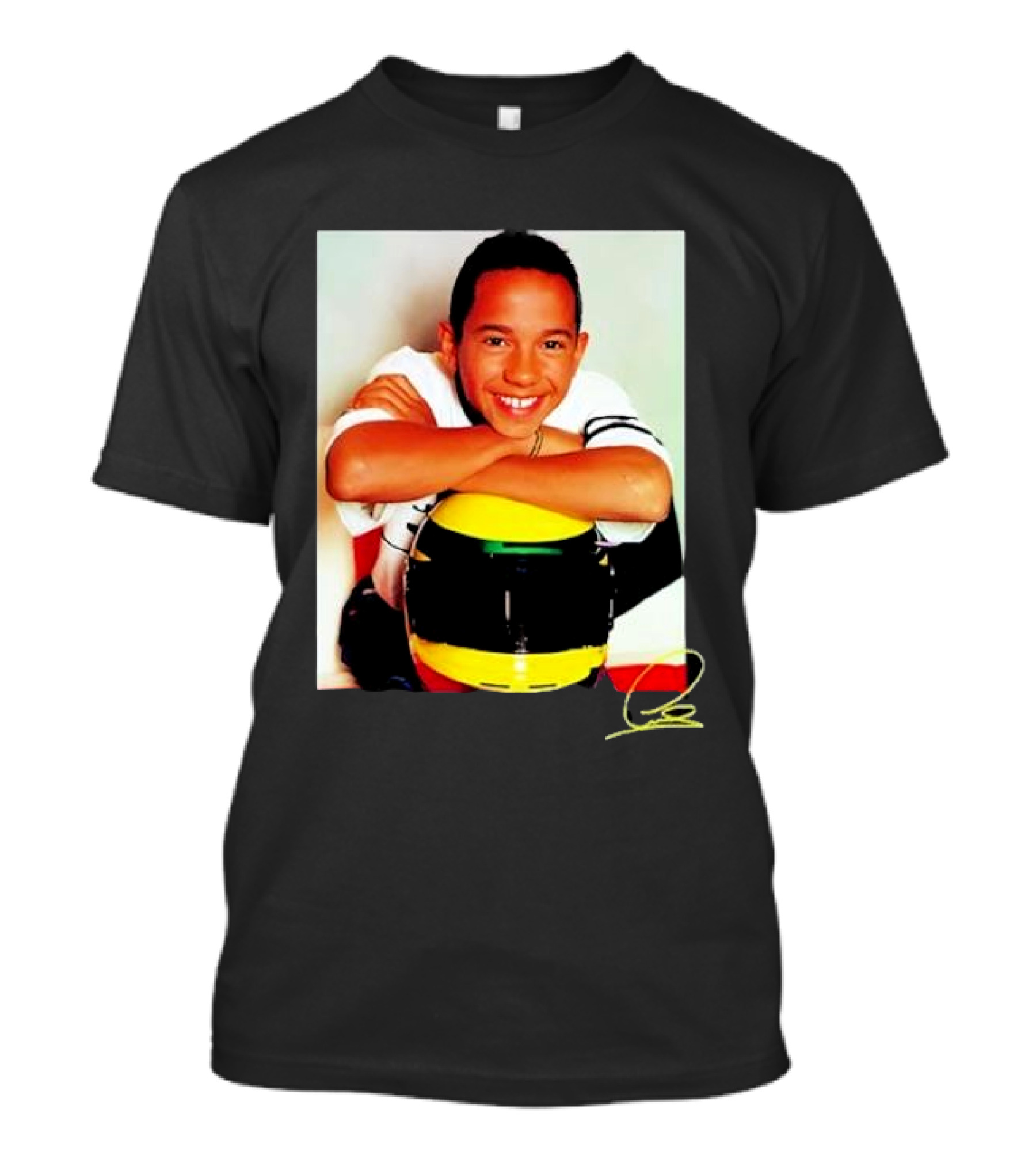 Plus 44 Lewis Signature Photo Young Racer Helmet T-Shirt