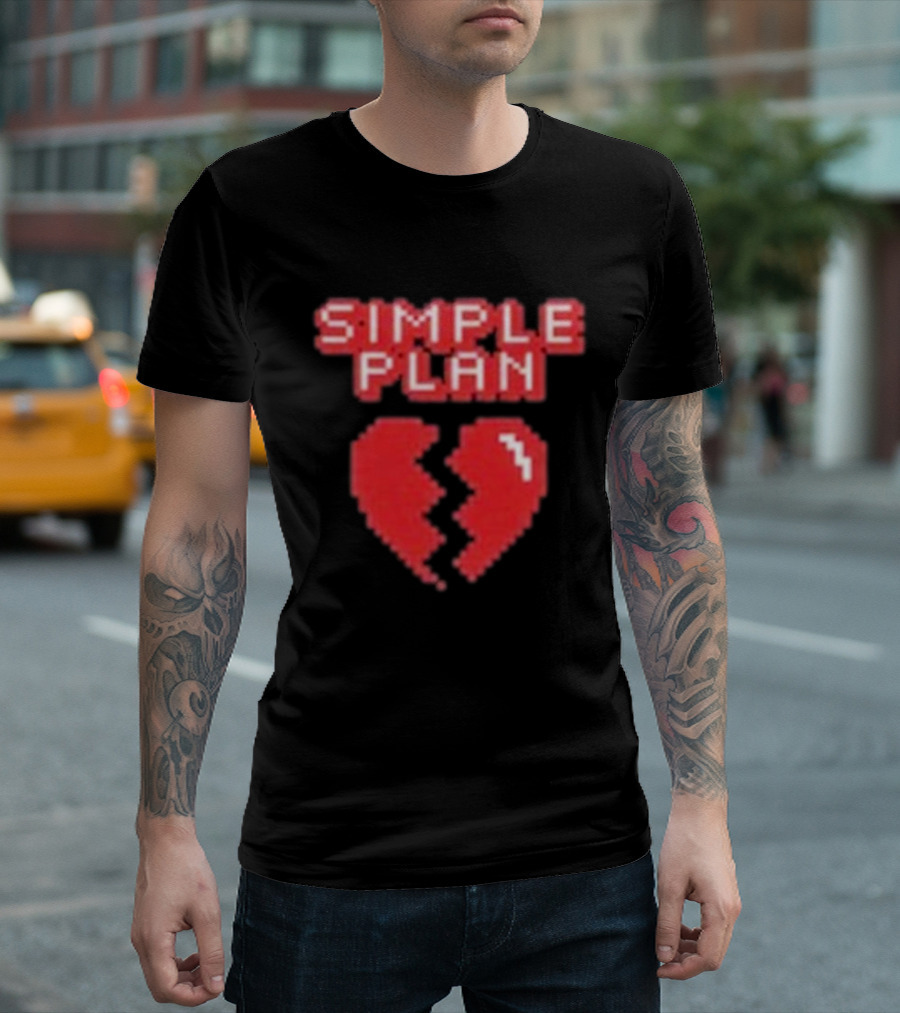 Simple Plan Heart Divided In Two T-Shirt