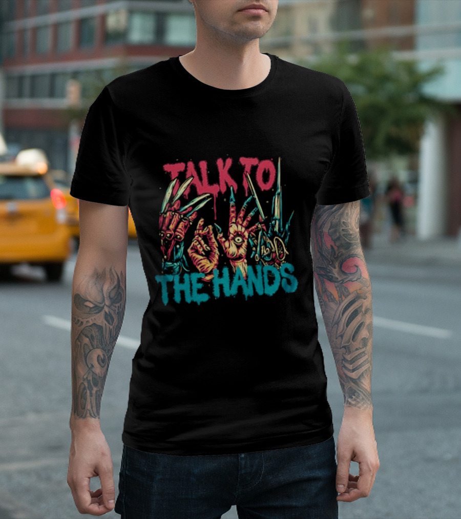 Talk To The Hands Halloween Horror Icons T-Shirt