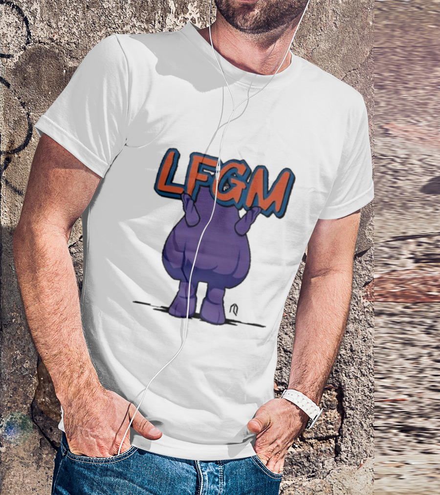 LFGM Monster Grimace New York Mets Sign T-Shirt