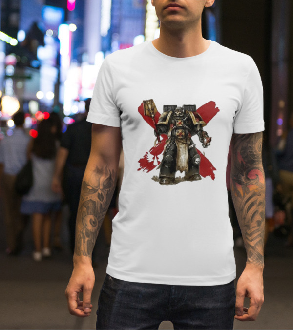 Blood Angels Joytoy Warhammer Space Marine With Red Wings Background T-Shirt