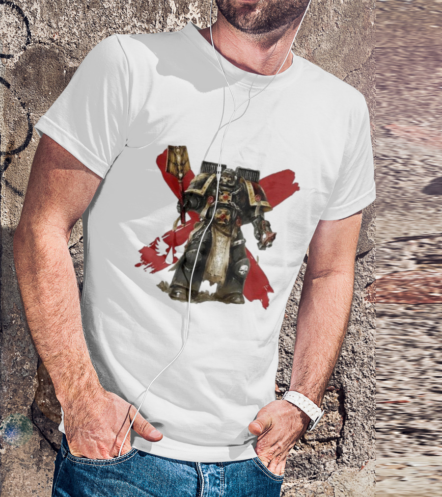 Blood Angels Joytoy Warhammer Space Marine With Red Wings Background T-Shirt
