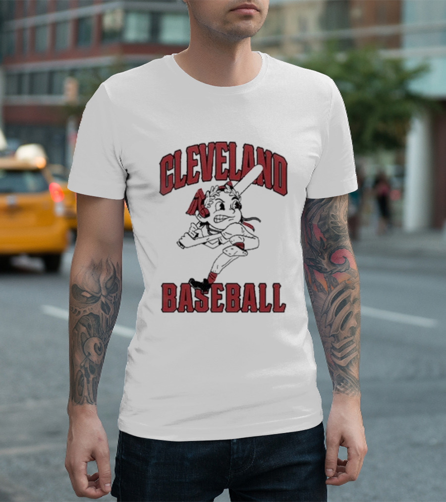 Cleveland Baseball Chief Wahoo Running Mascot T-Shirt