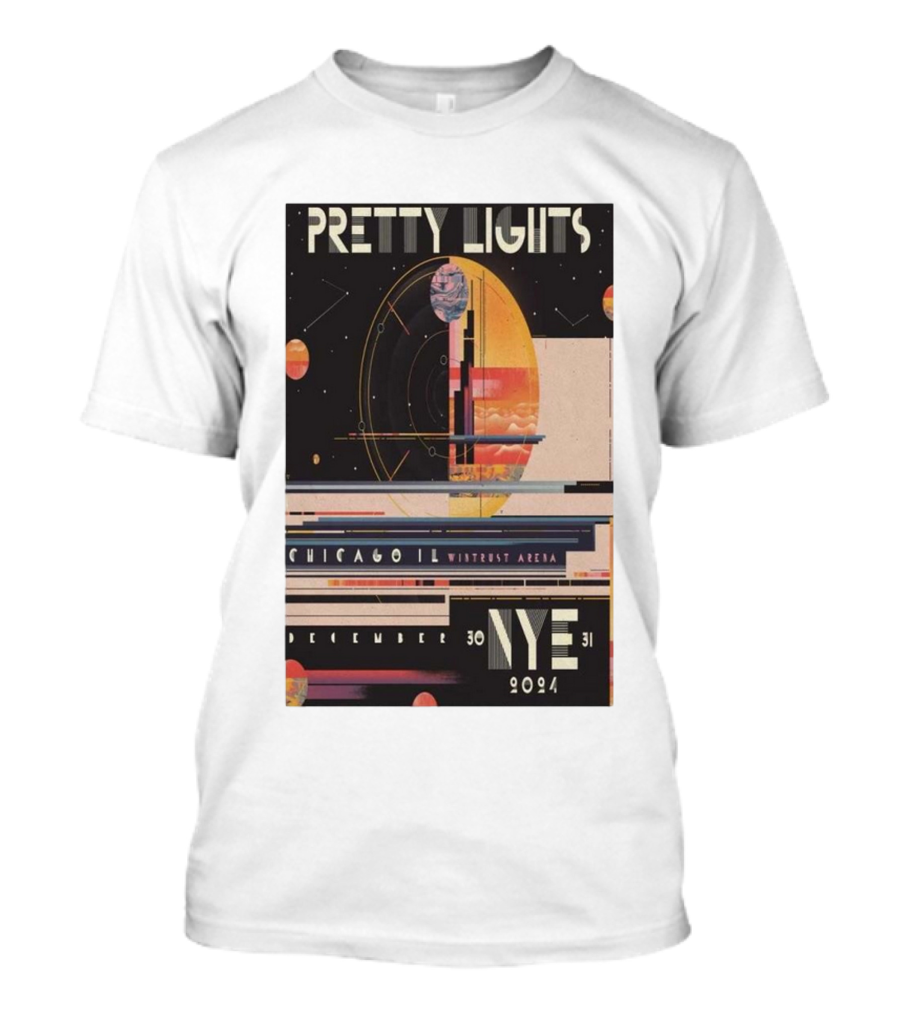 Pretty Lights Chicago IL Wintrust Arena December 30-31 2024 NYE Tour T-Shirt