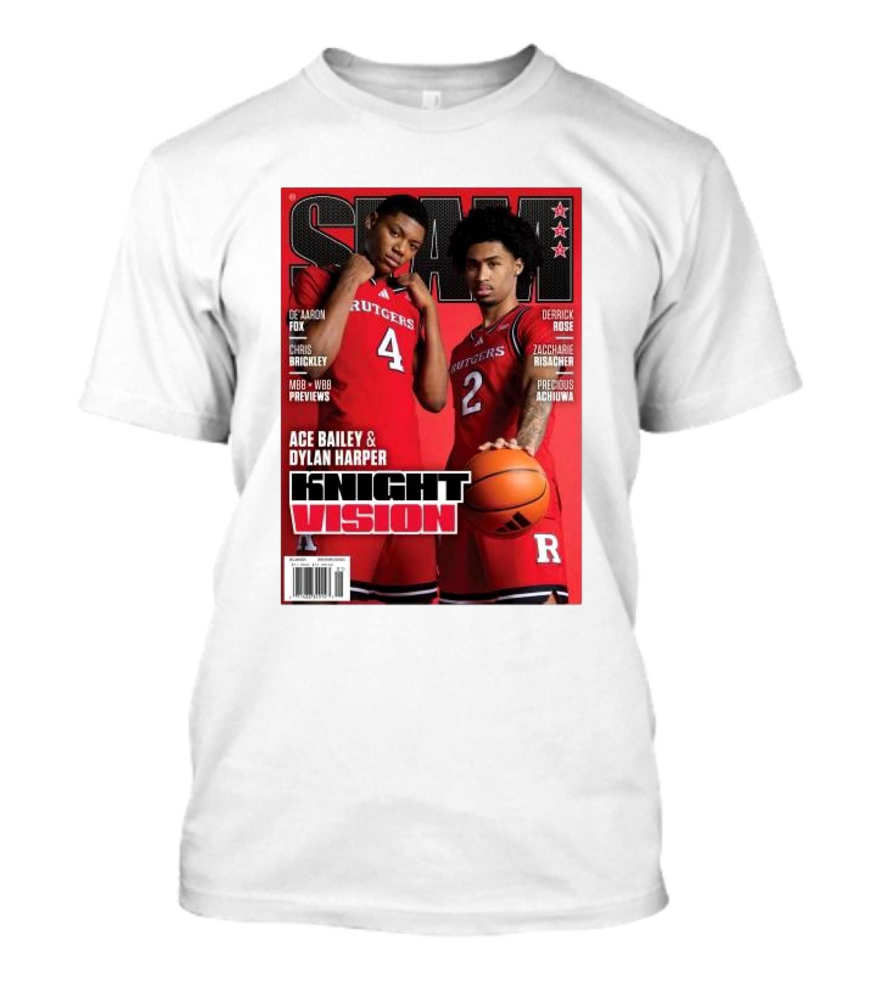 SLAM Magazine Rutgers Scarlet Knights Ace Bailey Dylan Harper Knight Vision Basketball Edition T-Shirt