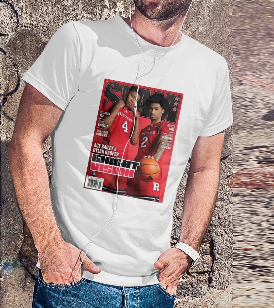SLAM Magazine Rutgers Scarlet Knights Ace Bailey Dylan Harper Knight Vision Basketball Edition T-Shirt