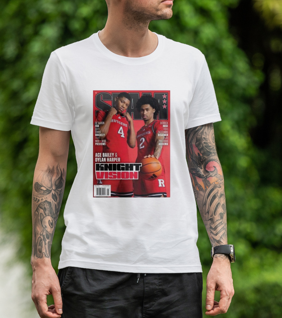 SLAM Magazine Rutgers Scarlet Knights Ace Bailey Dylan Harper Knight Vision Basketball Edition T-Shirt