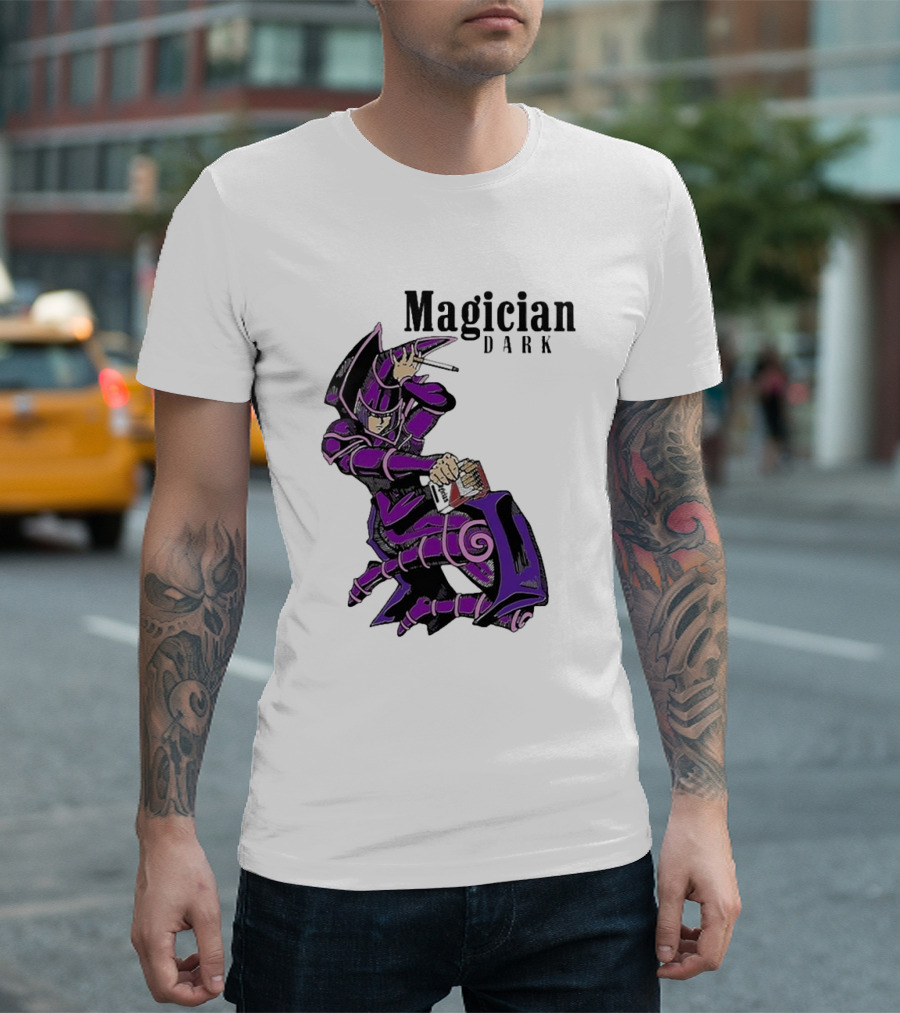 Magician Dark Smoking Mage Card Pose T-Shirt