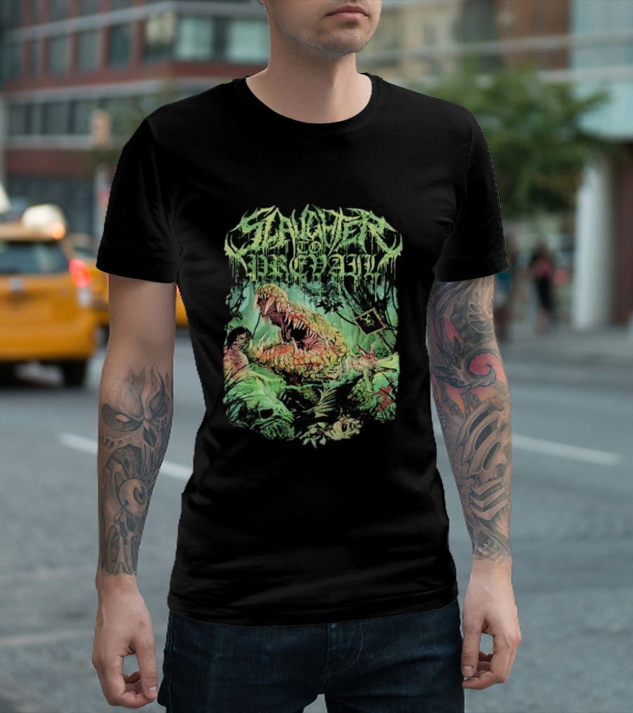 Slaughter to Prevail Alligator Graphic with Brutal Nature Scene T-Shirt