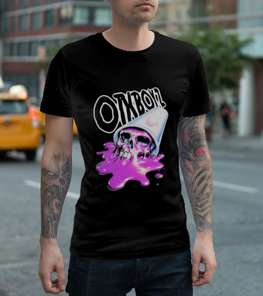 OZYBOYZ Geezy World Oil Spill Purple Skull Cup T-Shirt