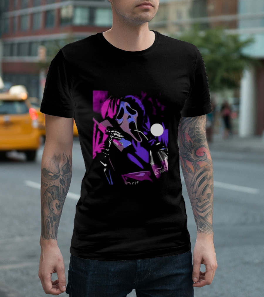 Coca-Cola Ghost Face Scream With Neon Accents T-Shirt