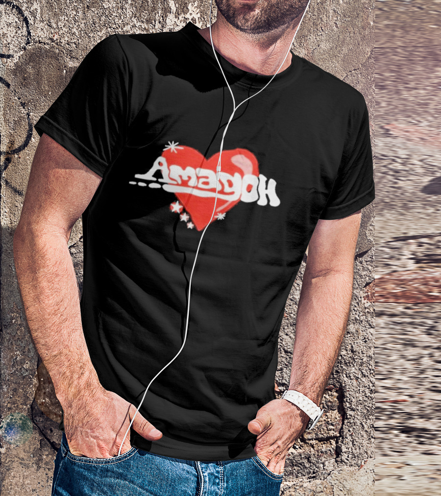 Amagoh Heart Design With Stars Kofi Amagoh T-Shirt