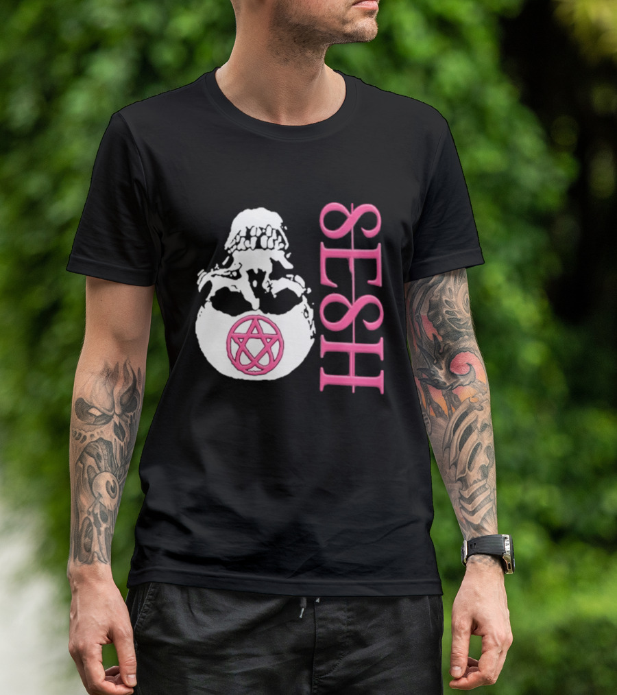 Team SESH Seshagram Skull With Pentagram T-Shirt