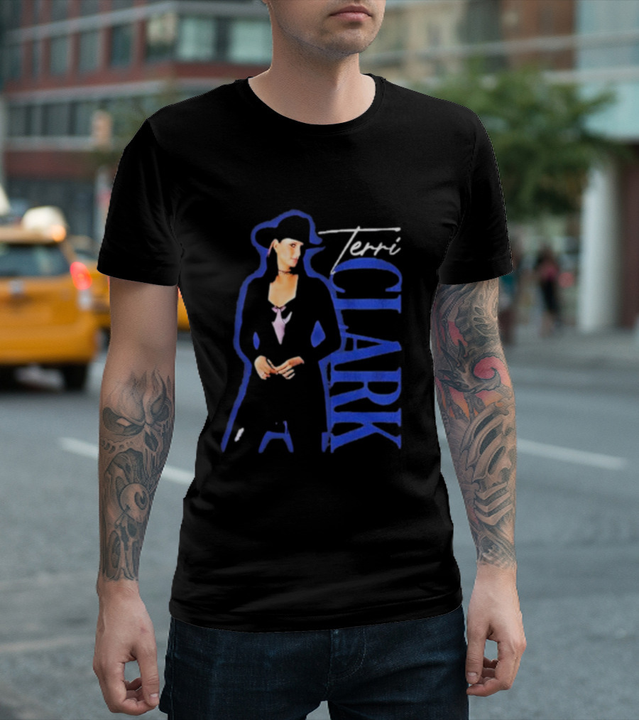 Terri Clark Fearless Vintage Black Hat and Blue Lettering T-Shirt