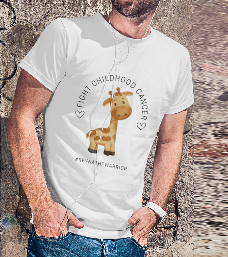 FIGHT CHILDHOOD CANCER REYNATHEWARRIOR GIRAFFE HEARTS T-Shirt