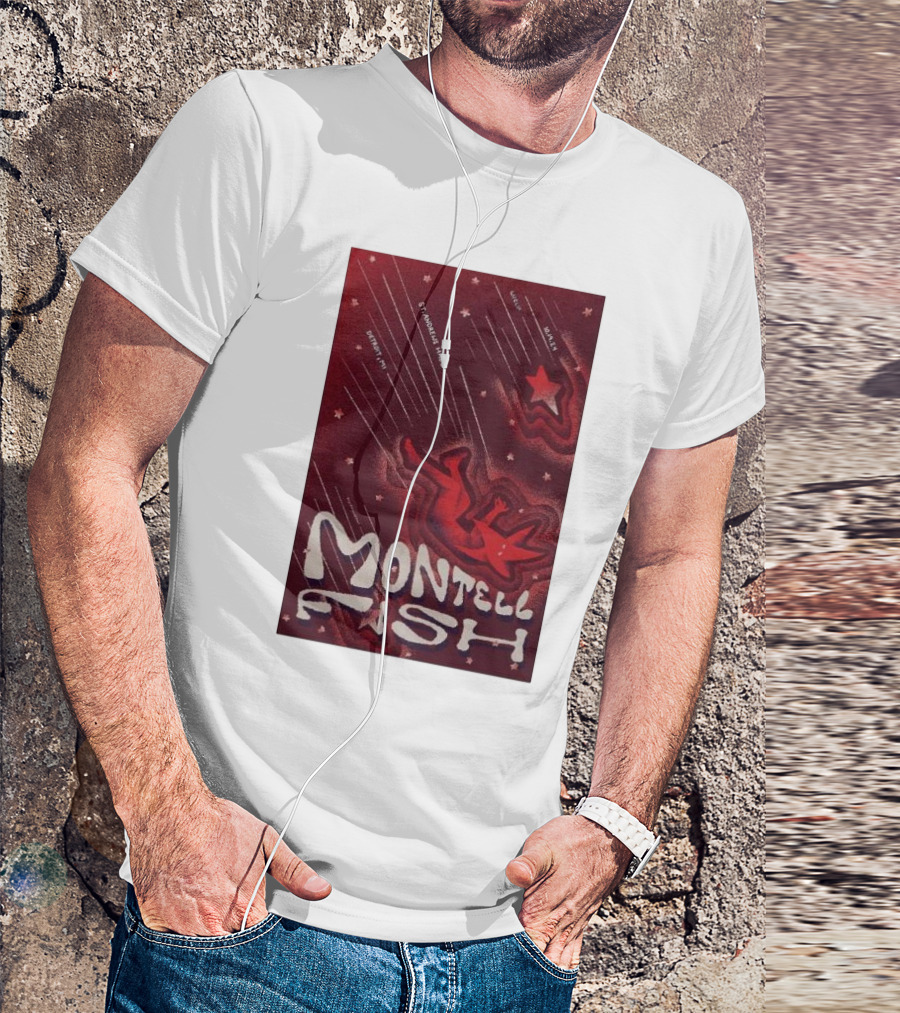 Montell Fish Stargazing Tour October 19 2024 Detroit MI Saint Andrew's Hall T-Shirt