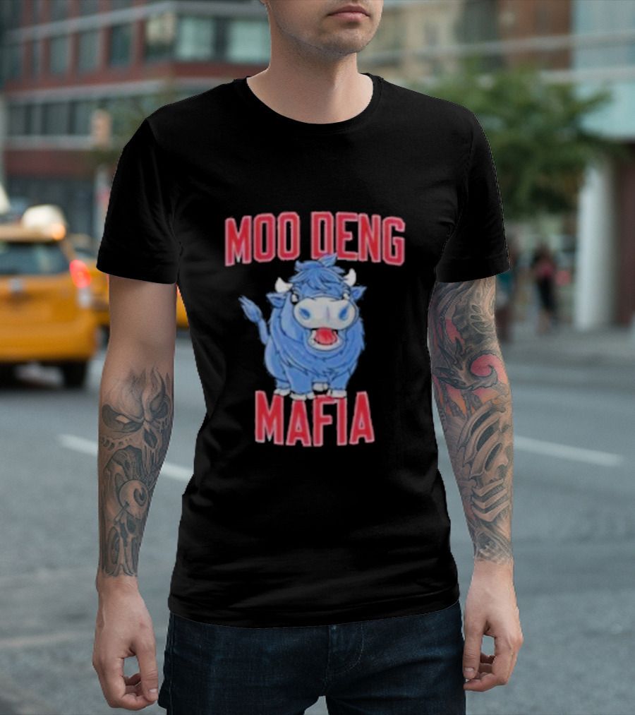 Buffalo Bills Moo Deng Mafia Cartoon Buffalo Collaboration T-Shirt