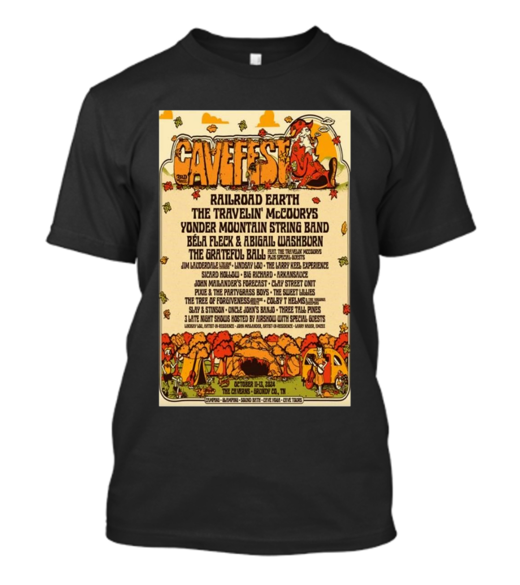 Cavefest 2024 At The Caverns Grundy County TN Featuring Railroad Earth And More Oct 11-13 T-Shirt