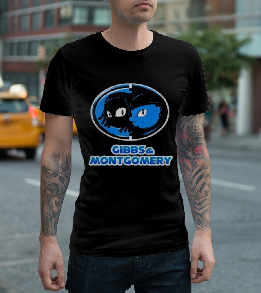 Gibbs And Montgomery Oval Characters Blue Emblem T-Shirt