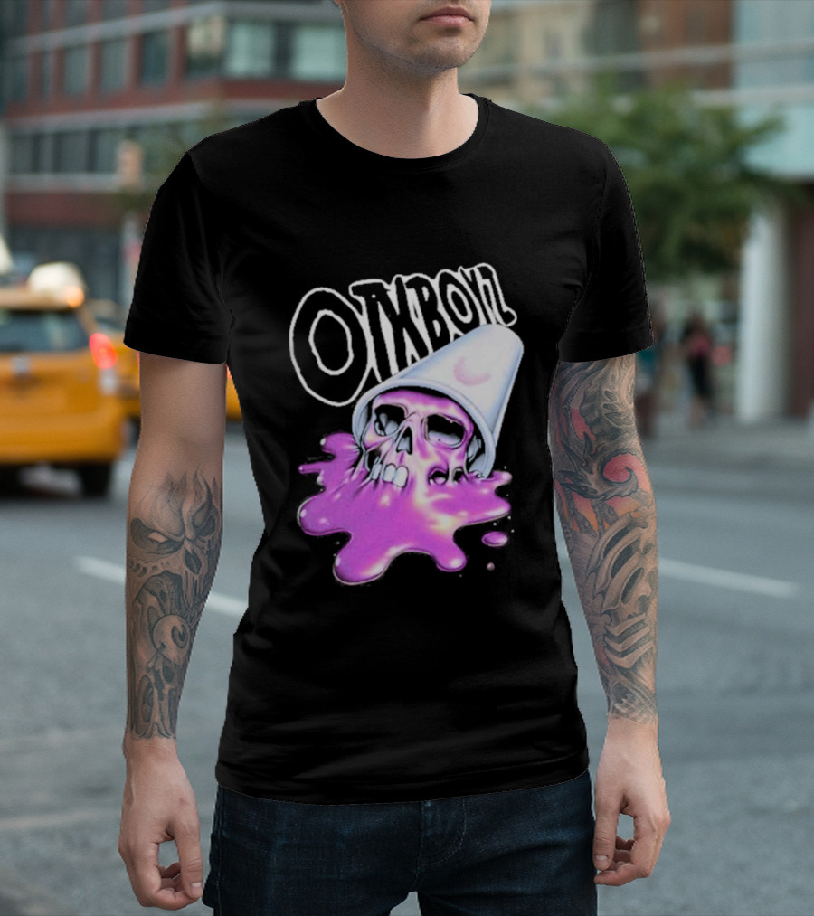 OTXBOYZ Purple Skull Overflowing with Oil Spill Aesthetic T-Shirt