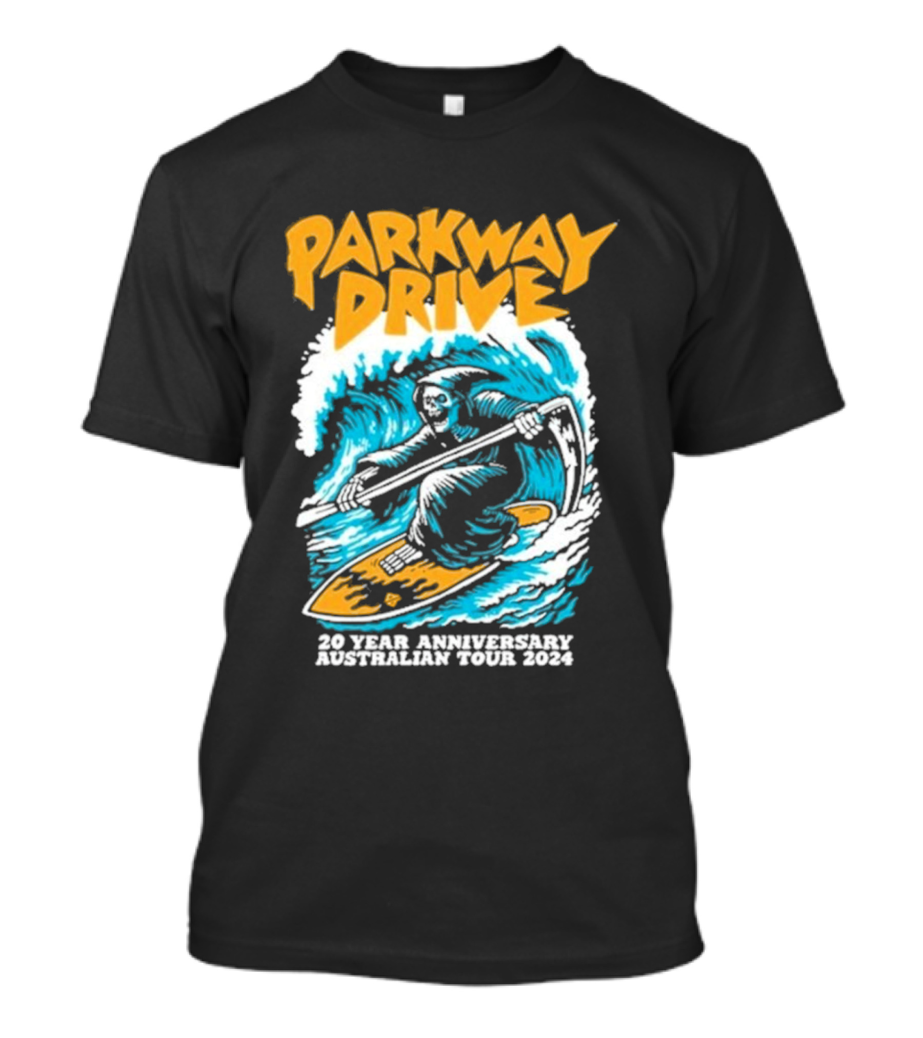 Parkway Drive Grim Reaper Surfing 20 Year Anniversary Australian Tour T-Shirt