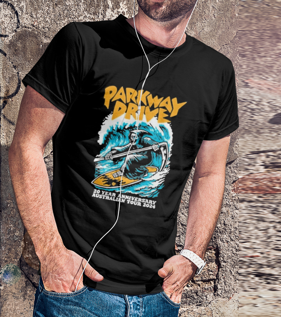 Parkway Drive Grim Reaper Surfing 20 Year Anniversary Australian Tour T-Shirt