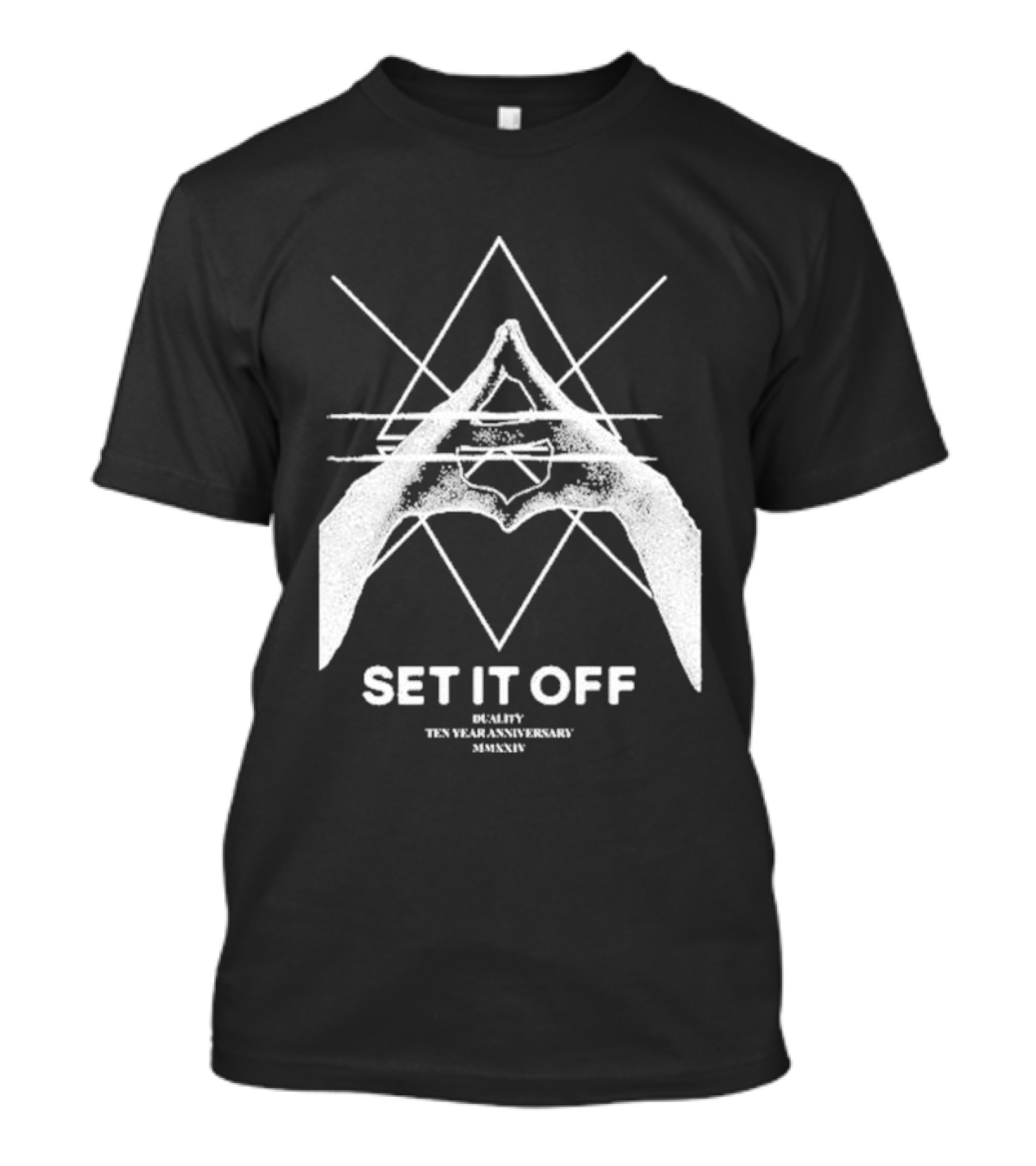 Set It Off Duality Ten Year Anniversary MMXXIV Geometric Hands And Star T-Shirt