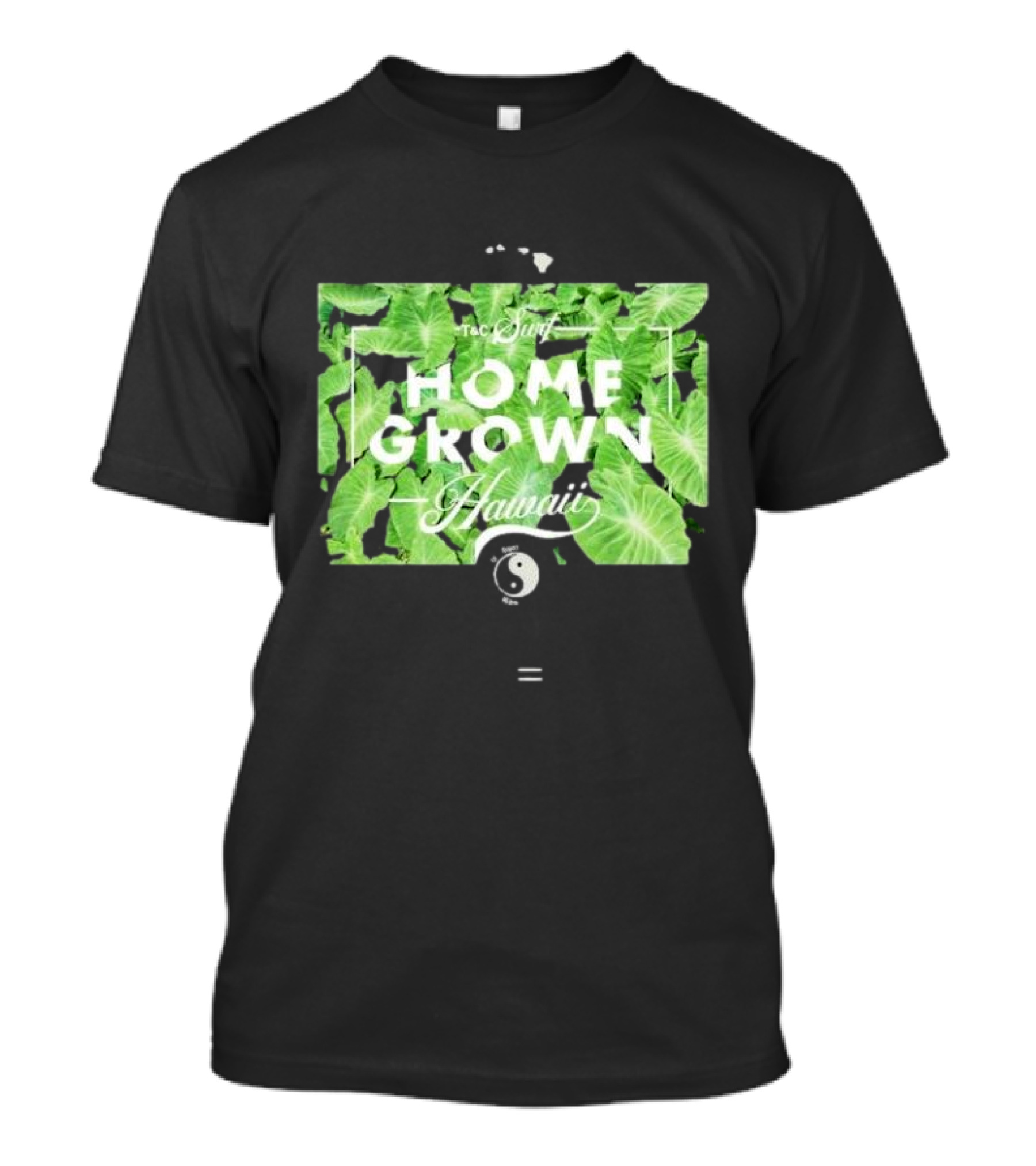 T&C Surf Homegrown Hawaii Yin Yang Tropical Leaves T-Shirt