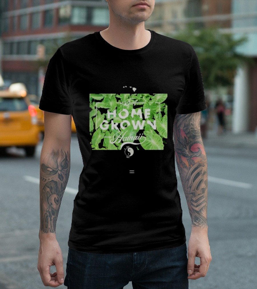 T&C Surf Homegrown Hawaii Yin Yang Tropical Leaves T-Shirt