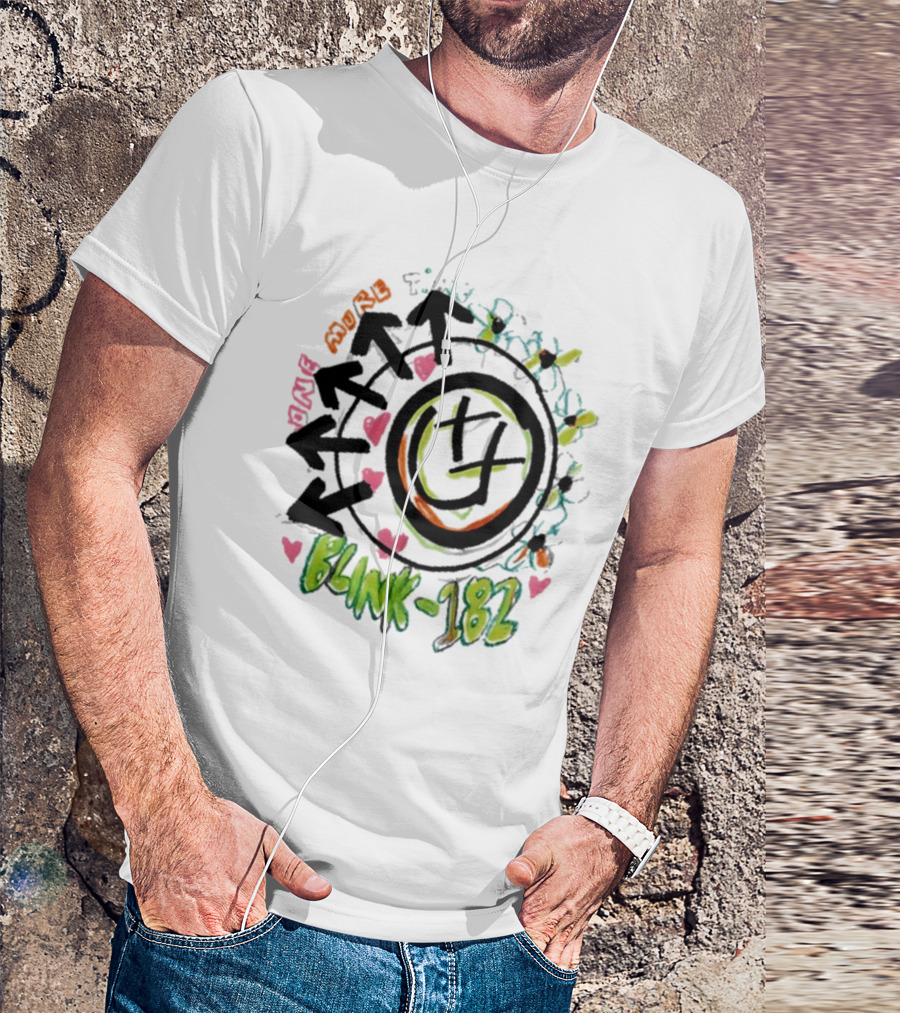 Blink-182 One More Time Graffiti Arrows And Hearts T-Shirt
