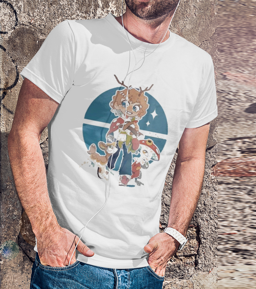 Snifferish And Cute Pokemon Inspired Character With Antlers And Forest Creatures T-Shirt