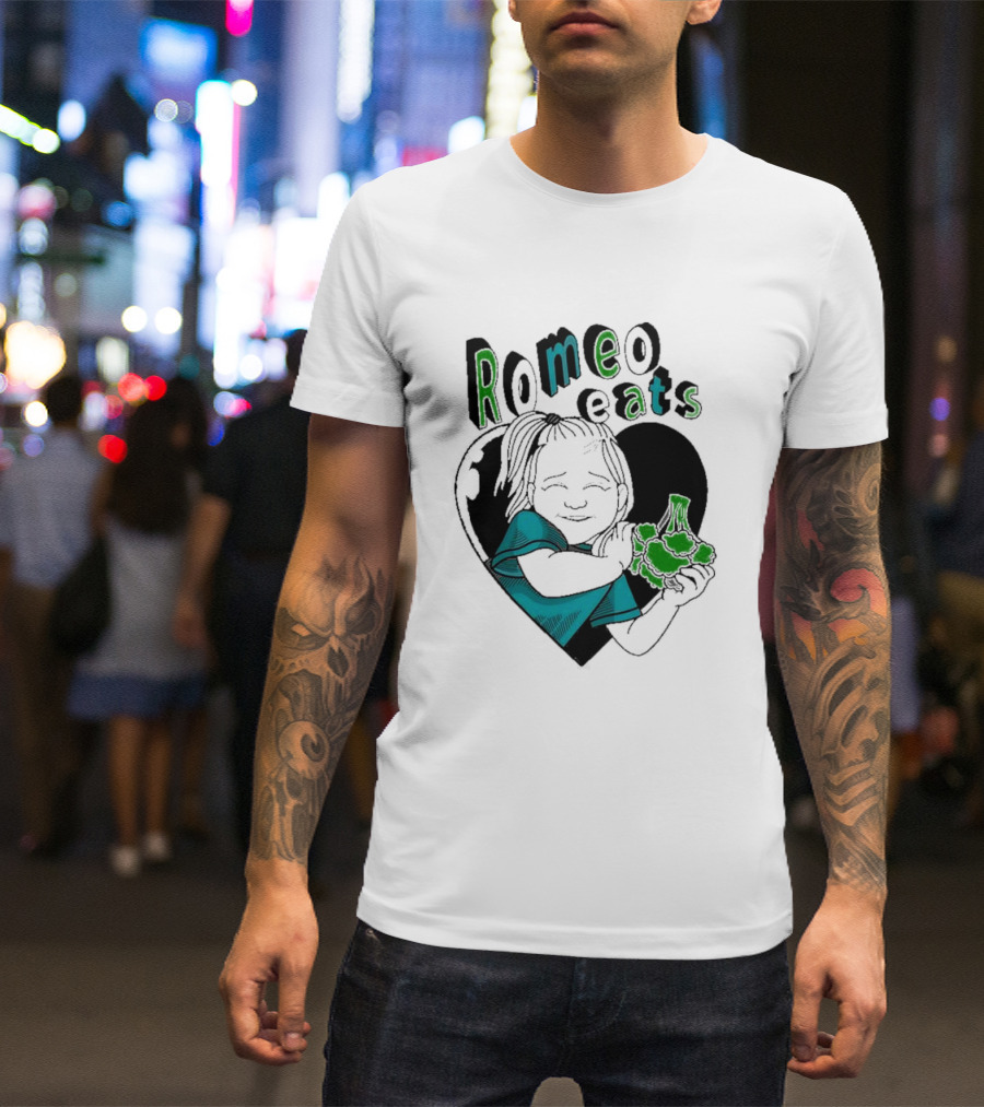 Romeo Eats Broccoli Heart Toddler Hug T-Shirt