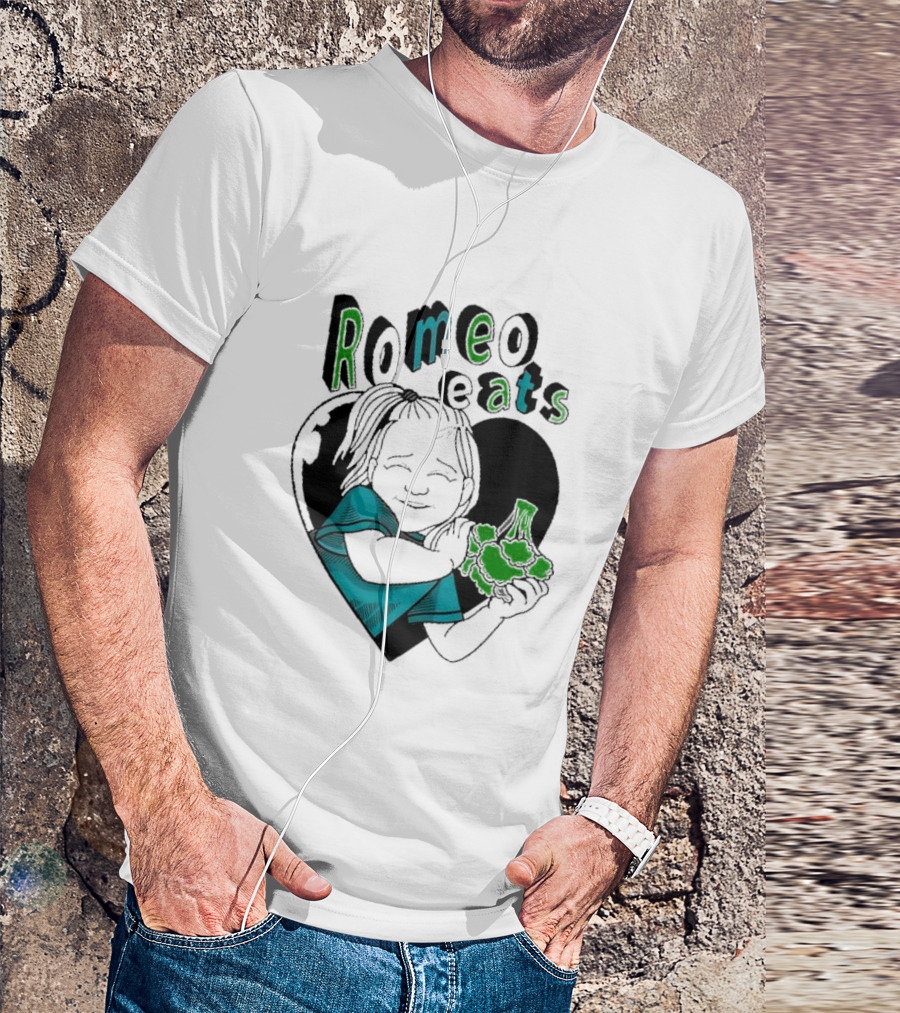 Romeo Eats Broccoli Heart Toddler Hug T-Shirt
