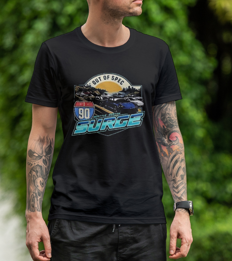 I-90 Surge Out Of Spec Seattle Boston Highway Traffic Scene T-Shirt
