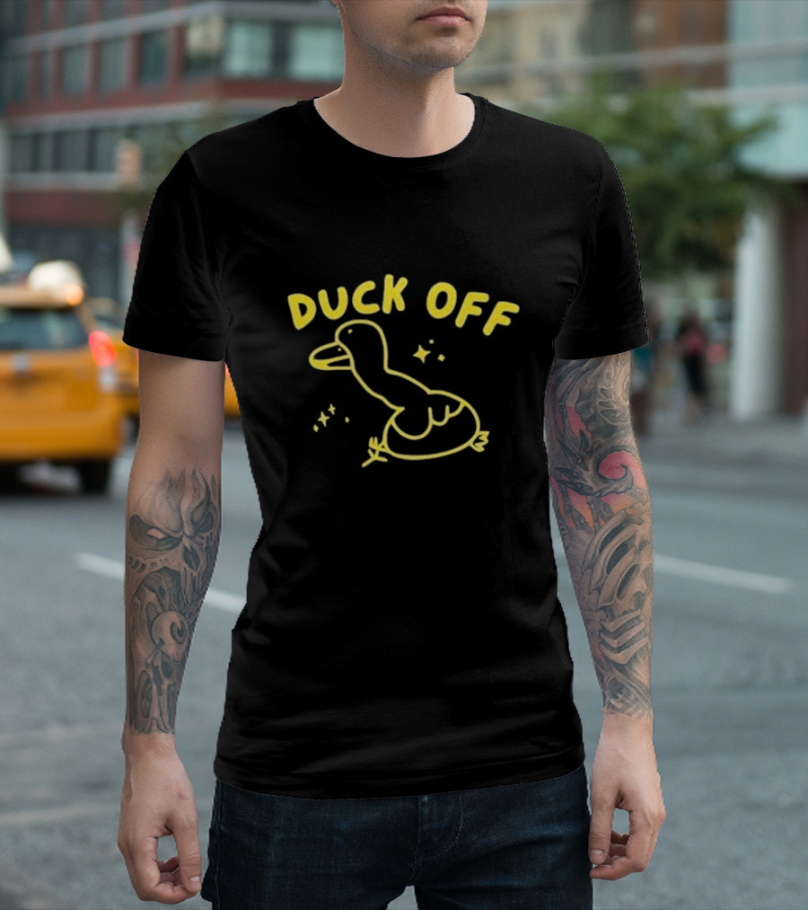 Duck Off Funny Bird Drawing T-Shirt