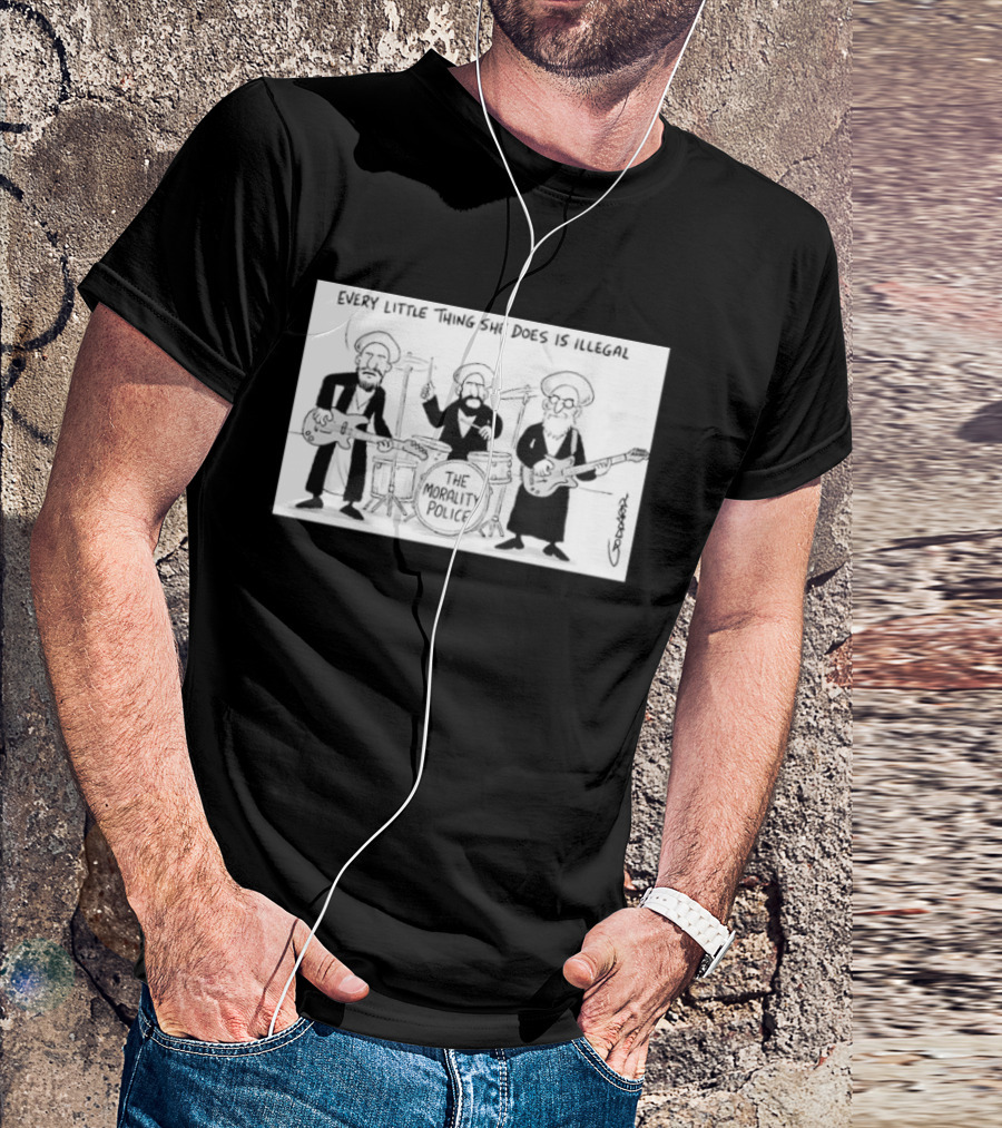 Every Little Thing She Does Is Illegal The Morality Police Band Cartoon T-Shirt