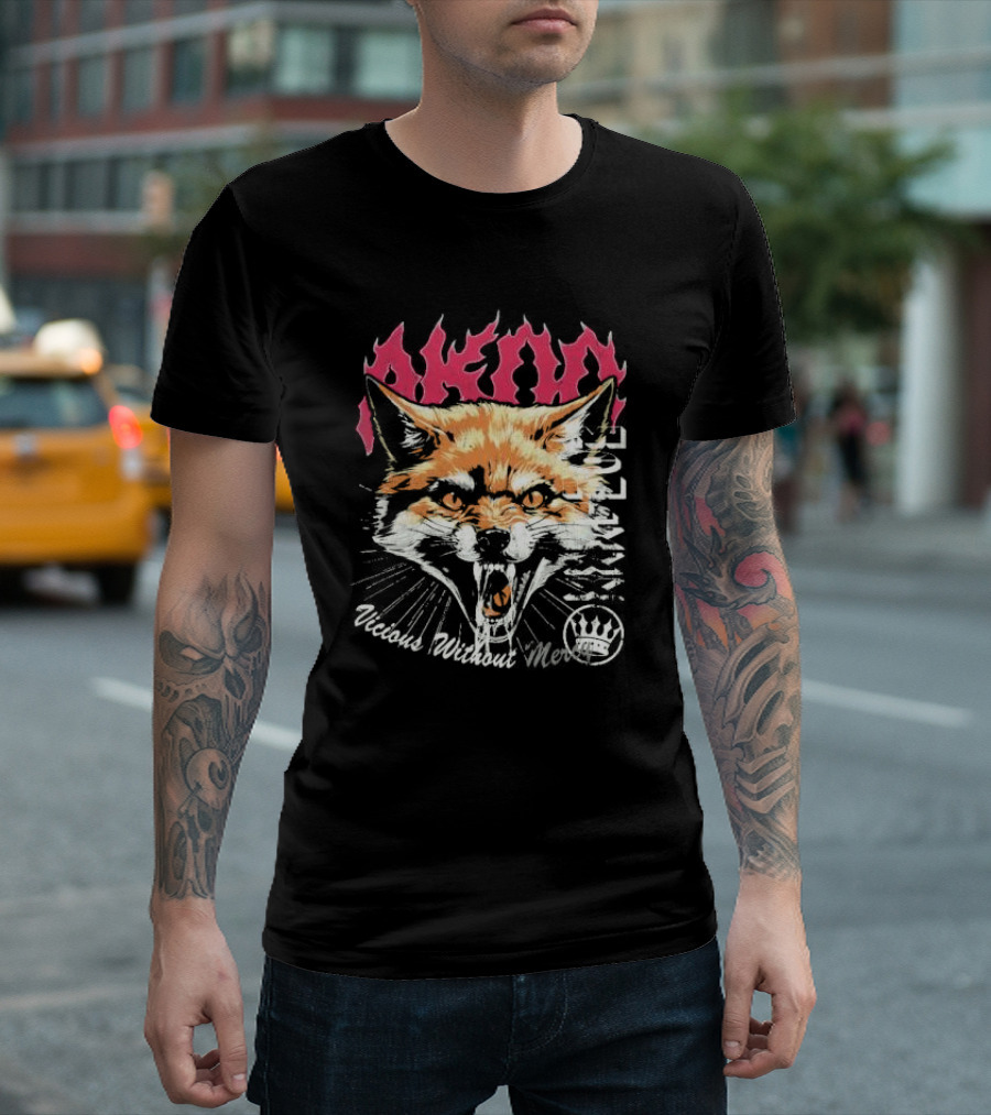 Akimo Vicious Without Mercy Orange Fox Crown T-Shirt