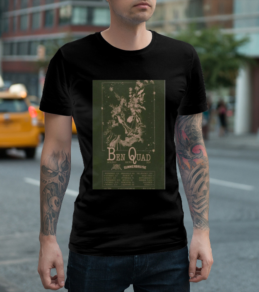 Ben Quad Holiday Shows 2024 Featuring Summerbruise Tour Dates with Team Ütz Jiraiya Malandros T-Shirt