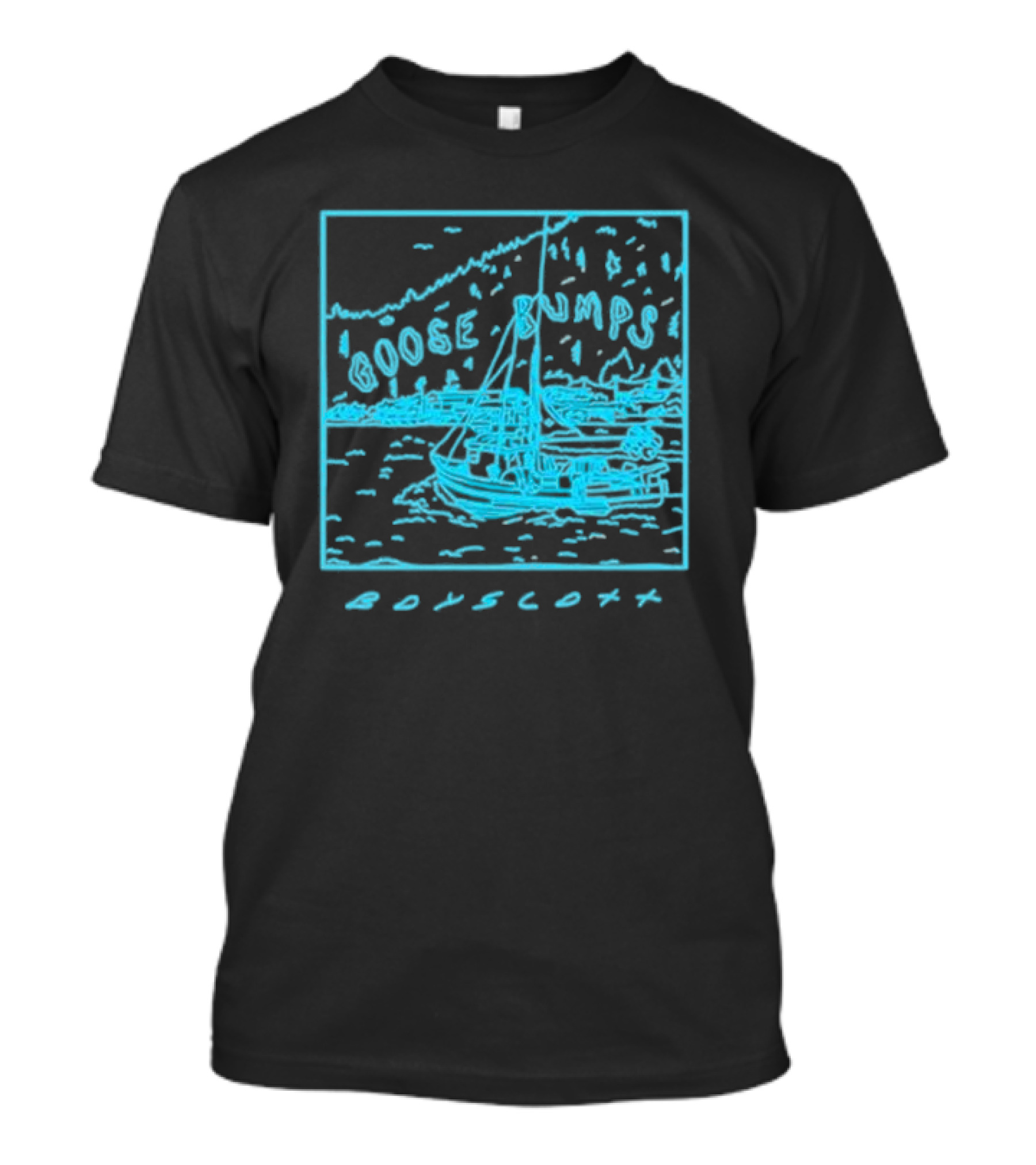 Boyscott Goose Bumps Sailboat Night Sky Scene T-Shirt