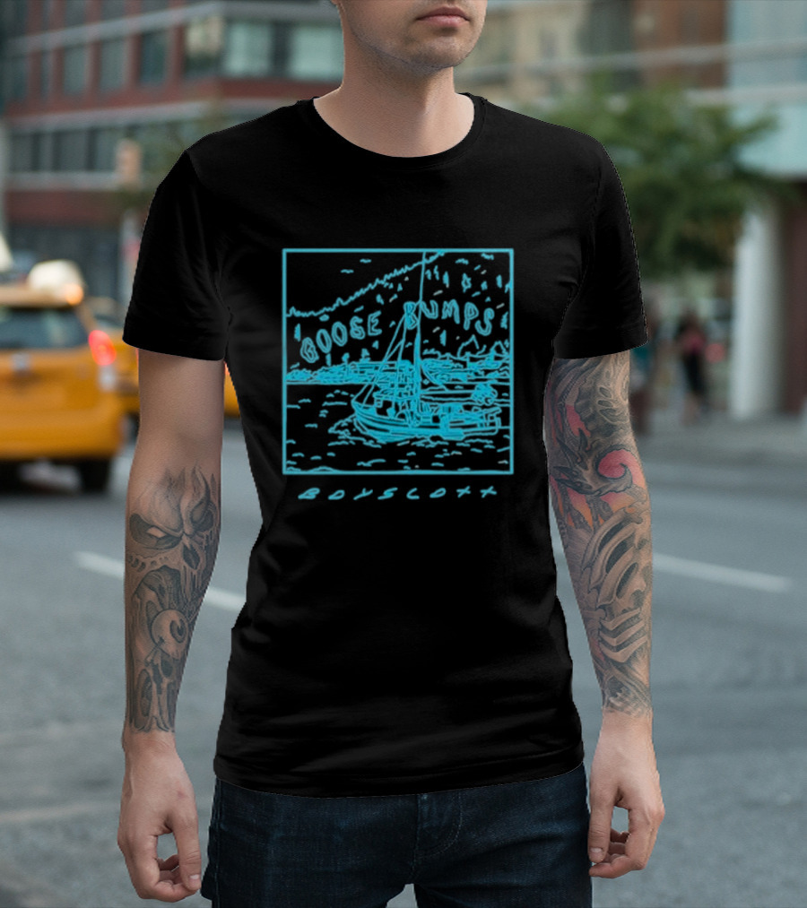 Boyscott Goose Bumps Sailboat Night Sky Scene T-Shirt